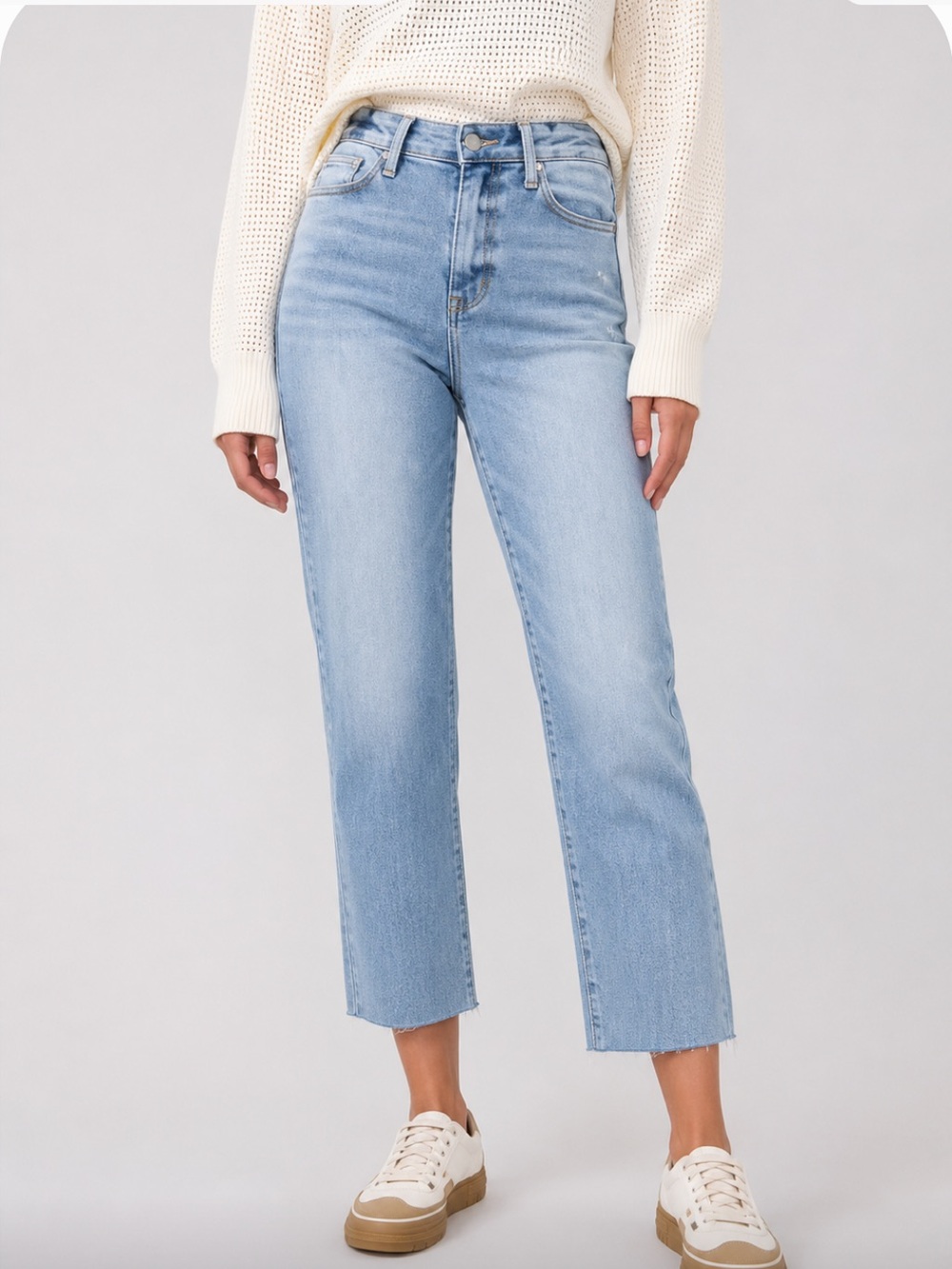 Judy blue dad Jean relaxed distressed cropped raw hem mid rise size 5/27